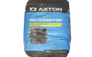 Характеристики пескобетона Axton