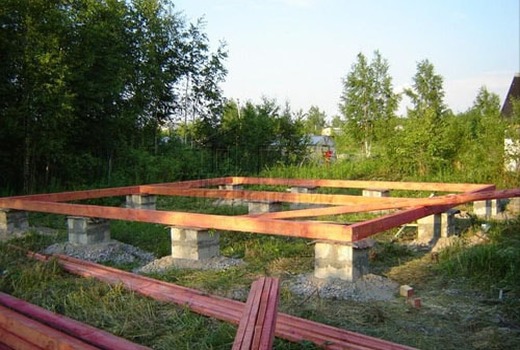 Поверхностный (незаглубленный) тип фундамента 